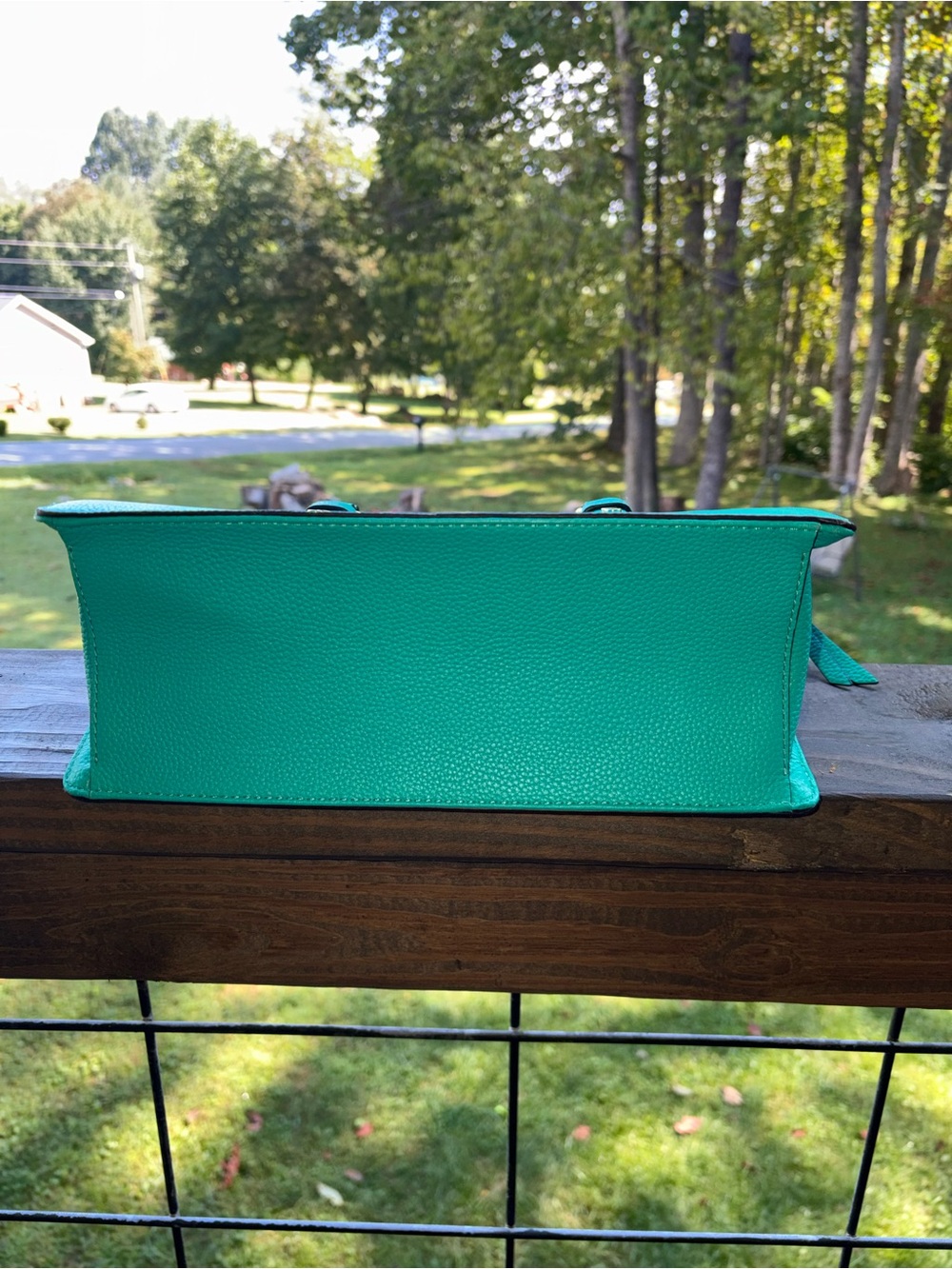 kate spade Turquoise pebbled Leather Structured Satchel - Picture 3 of 12
